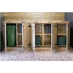 Wheelie Bin And Recycling Box Triple Chest Store - 1 x Wheelie Bin + 8 x Recycling Boxes