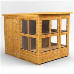 6 x 8 Premium Tongue And Groove Pent Potting Shed - Single Door - 14 Windows - 12mm Tongue And Groove Floor And Roof