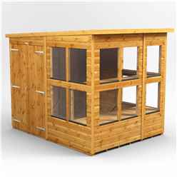 6 x 8 Premium Tongue and Groove Pent Potting Shed - Double Door - 14 Windows - 12mm Tongue and Groove Floor and Roof	