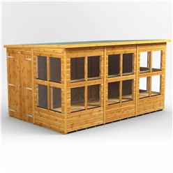 12 x 8 Premium Tongue and Groove Pent Potting Shed - Double Door - 20 Windows - 12mm Tongue and Groove Floor and Roof	