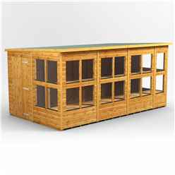 14 x 8 Premium Tongue And Groove Pent Potting Shed - Single Door - 22 Windows - 12mm Tongue And Groove Floor And Roof