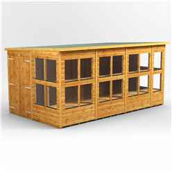 14 x 8 Premium Tongue and Groove Pent Potting Shed - Double Door - 22 Windows - 12mm Tongue and Groove Floor and Roof	