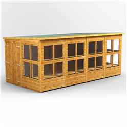 16 x 8 Premium Tongue and Groove Pent Potting Shed - Double Door - 24 Windows - 12mm Tongue and Groove Floor and Roof	