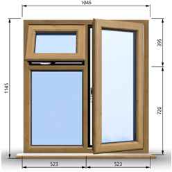 1045mm (W) x 1145mm (H) Wooden Stormproof Window - 1 Opening Window (RIGHT) - Top Opening Window (LEFT) - Toughened Safety Glass