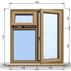 1095mm (W) x 1145mm (H) Wooden Stormproof Window - 1 Opening Window (RIGHT) - Top Opening Window (LEFT) - Toughened Safety Glass