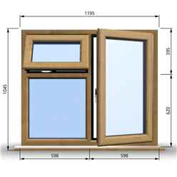 1195mm (W) x 1045mm (H) Wooden Stormproof Window - 1 Opening Window (RIGHT) - Top Opening Window (LEFT) - Toughened Safety Glass