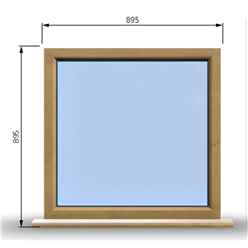 895mm (W) x 895mm (H) Wooden Stormproof Window - 1 Window (Non Opening) - Toughened Safety Glass