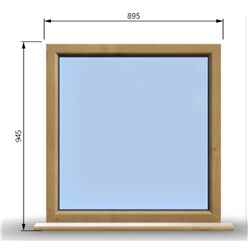 895mm (W) x 945mm (H) Wooden Stormproof Window - 1 Window (Non Opening) - Toughened Safety Glass