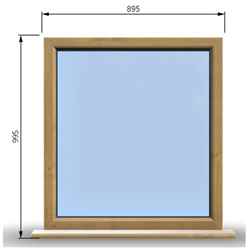 895mm (W) x 995mm (H) Wooden Stormproof Window - 1 Window (Non Opening) - Toughened Safety Glass