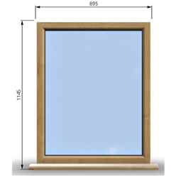 895mm (W) x 1145mm (H) Wooden Stormproof Window - 1 Window (Non Opening) - Toughened Safety Glass