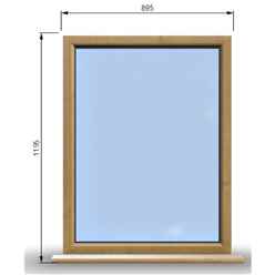 895mm (W) x 1195mm (H) Wooden Stormproof Window - 1 Window (Non Opening) - Toughened Safety Glass