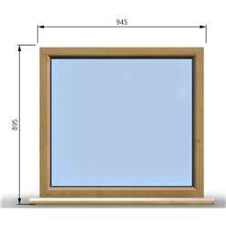 945mm (W) x 895mm (H) Wooden Stormproof Window - 1 Window (Non Opening) - Toughened Safety Glass