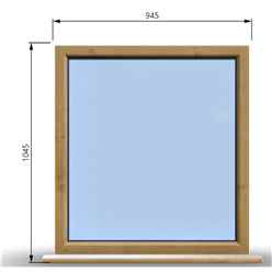 945mm (W) x 1045mm (H) Wooden Stormproof Window - 1 Window (Non Opening) - Toughened Safety Glass