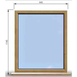 945mm (W) x 1145mm (H) Wooden Stormproof Window - 1 Window (Non Opening) - Toughened Safety Glass