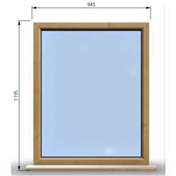 945mm (W) x 1195mm (H) Wooden Stormproof Window - 1 Window (Non Opening) - Toughened Safety Glass