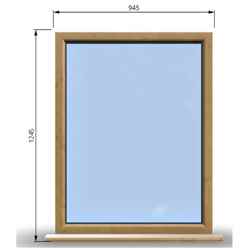 945mm (W) x 1245mm (H) Wooden Stormproof Window - 1 Window (Non Opening) - Toughened Safety Glass