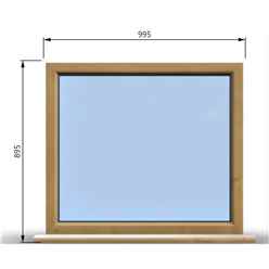 995mm (W) x 895mm (H) Wooden Stormproof Window - 1 Window (Non Opening) - Toughened Safety Glass