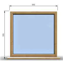 995mm (W) x 995mm (H) Wooden Stormproof Window - 1 Window (Non Opening) - Toughened Safety Glass