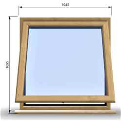 1045mm (W) x 1095mm (H) Wooden Stormproof Window - 1 Window (Opening) - Toughened Safety Glass