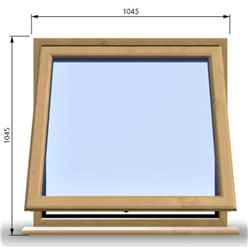 1045mm (W) x 1045mm (H) Wooden Stormproof Window - 1 Window (Opening) - Toughened Safety Glass