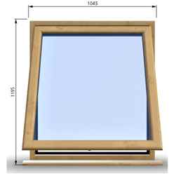 1045mm (W) x 1195mm (H) Wooden Stormproof Window - 1 Window (Opening) - Toughened Safety Glass