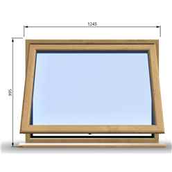 1245mm (W) x 995mm (H) Wooden Stormproof Window - 1 Window (Opening) - Toughened Safety Glass