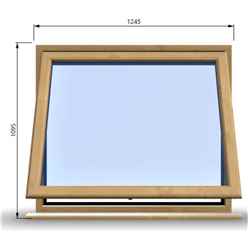 1245mm (W) x 1095mm (H) Wooden Stormproof Window - 1 Window (Opening) - Toughened Safety Glass