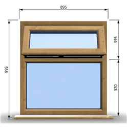 895mm (W) x 995mm (H) Wooden Stormproof Window - 1 Top Opening Window -Toughened Safety Glass