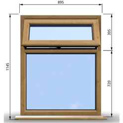 895mm (W) x 1145mm (H) Wooden Stormproof Window - 1 Top Opening Window -Toughened Safety Glass