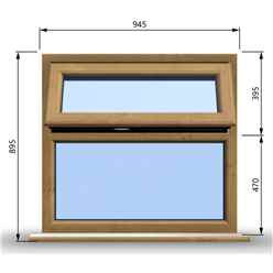 945mm (W) x 895mm (H) Wooden Stormproof Window - 1 Top Opening Window -Toughened Safety Glass