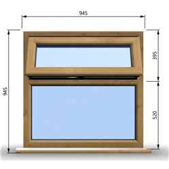 945mm (W) x 945mm (H) Wooden Stormproof Window - 1 Top Opening Window -Toughened Safety Glass