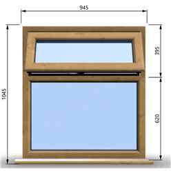 945mm (W) x 1045mm (H) Wooden Stormproof Window - 1 Top Opening Window -Toughened Safety Glass