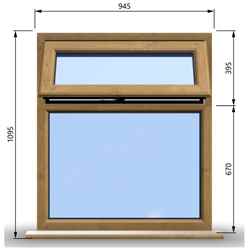 945mm (W) x 1095mm (H) Wooden Stormproof Window - 1 Top Opening Window -Toughened Safety Glass