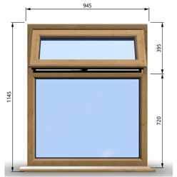 945mm (W) x 1145mm (H) Wooden Stormproof Window - 1 Top Opening Window -Toughened Safety Glass