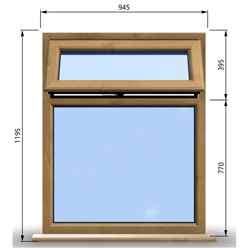 945mm (W) x 1195mm (H) Wooden Stormproof Window - 1 Top Opening Window -Toughened Safety Glass