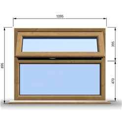 1095mm (W) x 895mm (H) Wooden Stormproof Window - 1 Top Opening Window -Toughened Safety Glass