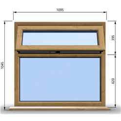 1095mm (W) x 1045mm (H) Wooden Stormproof Window - 1 Top Opening Window -Toughened Safety Glass