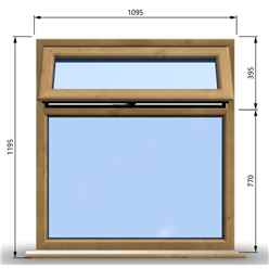1095mm (W) x 1195mm (H) Wooden Stormproof Window - 1 Top Opening Window -Toughened Safety Glass