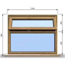 1145mm (W) x 945mm (H) Wooden Stormproof Window - 1 Top Opening Window -Toughened Safety Glass