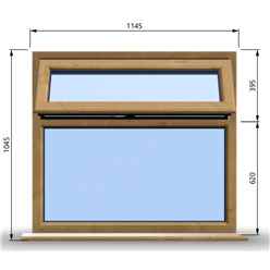 1145mm (W) x 1045mm (H) Wooden Stormproof Window - 1 Top Opening Window -Toughened Safety Glass