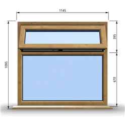 1145mm (W) x 1095mm (H) Wooden Stormproof Window - 1 Top Opening Window -Toughened Safety Glass