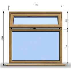 1145mm (W) x 1145mm (H) Wooden Stormproof Window - 1 Top Opening Window -Toughened Safety Glass