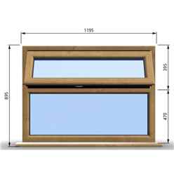 1195mm (W) x 895mm (H) Wooden Stormproof Window - 1 Top Opening Window -Toughened Safety Glass