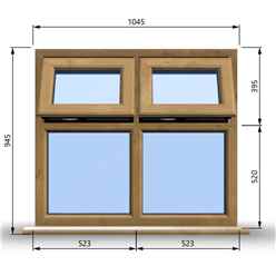1045mm (W) x 945mm (H) Wooden Stormproof Window - 2 Top Opening Windows -Toughened Safety Glass
