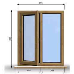 895mm (W) x 1095mm (H) Wooden Stormproof Window - 1/2 Left Opening Window - Toughened Safety Glass