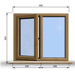 995mm (W) x 895mm (H) Wooden Stormproof Window - 1/2 Left Opening Window - Toughened Safety Glass
