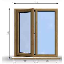 995mm (W) x 1145mm (H) Wooden Stormproof Window - 1/2 Left Opening Window - Toughened Safety Glass