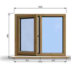 1045mm (W) x 895mm (H) Wooden Stormproof Window - 1/2 Left Opening Window - Toughened Safety Glass