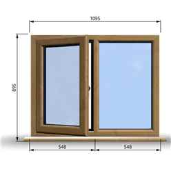 1095mm (W) x 895mm (H) Wooden Stormproof Window - 1/2 Left Opening Window - Toughened Safety Glass