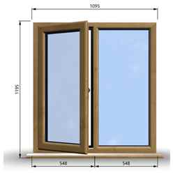 1095mm (W) x 1195mm (H) Wooden Stormproof Window - 1/2 Left Opening Window - Toughened Safety Glass